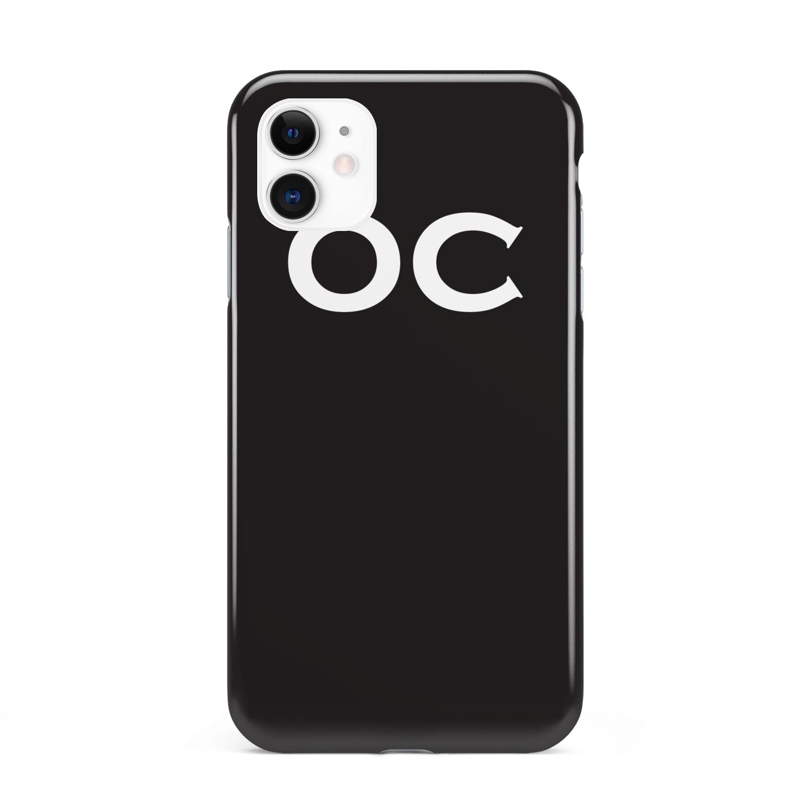 Personalised Black with Initials iPhone 11 3D Tough Case