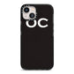 Personalised Black with Initials iPhone 13 Black Impact Case on Silver phone
