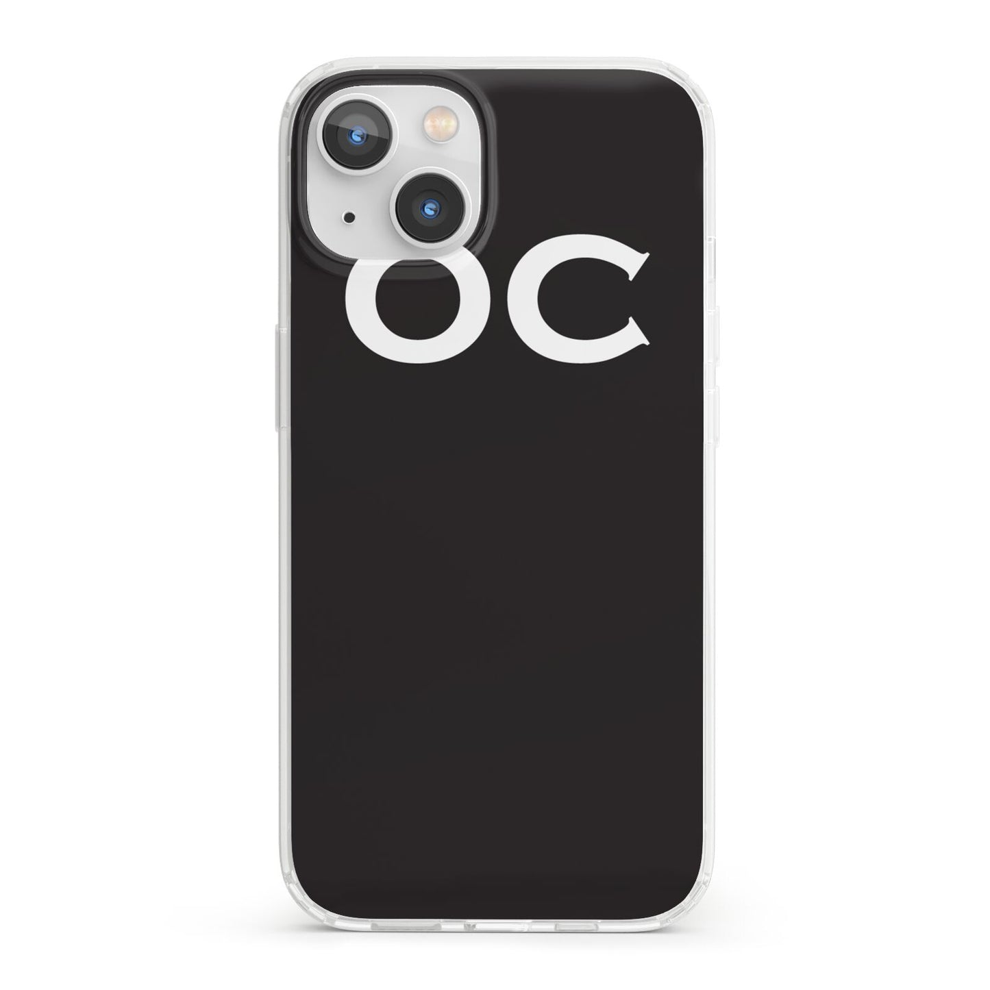 Personalised Black with Initials iPhone 13 Clear Bumper Case
