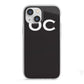 Personalised Black with Initials iPhone 13 Mini TPU Impact Case with White Edges