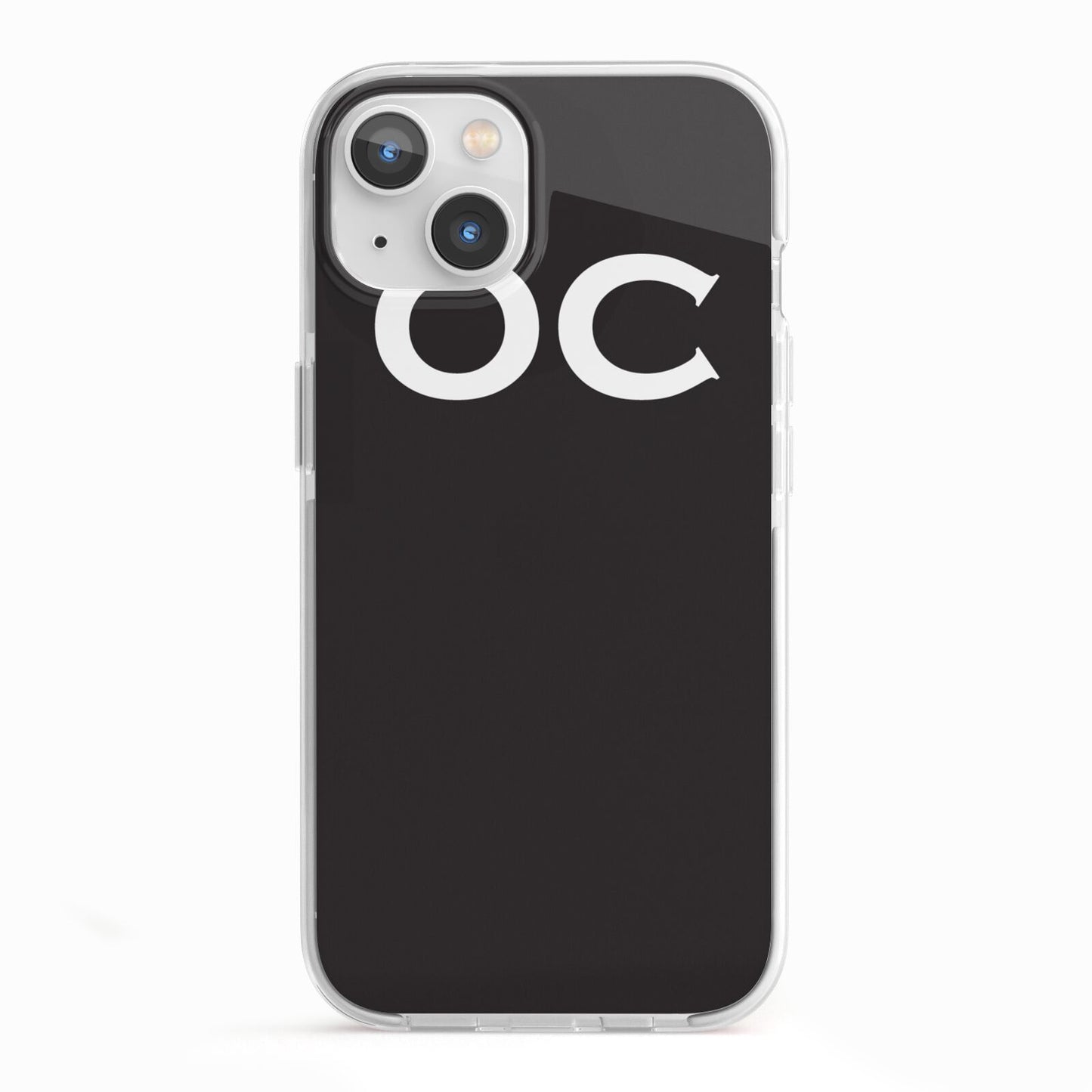 Personalised Black with Initials iPhone 13 TPU Impact Case with White Edges