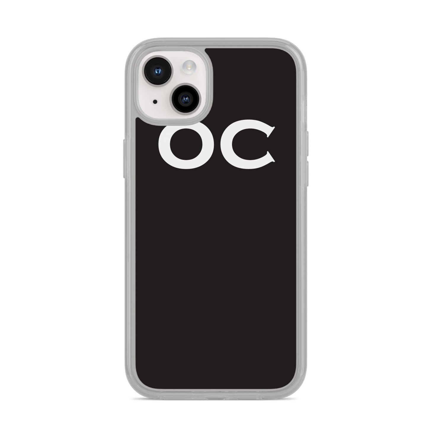 Personalised Black with Initials iPhone 14 Plus Clear Tough Case Starlight