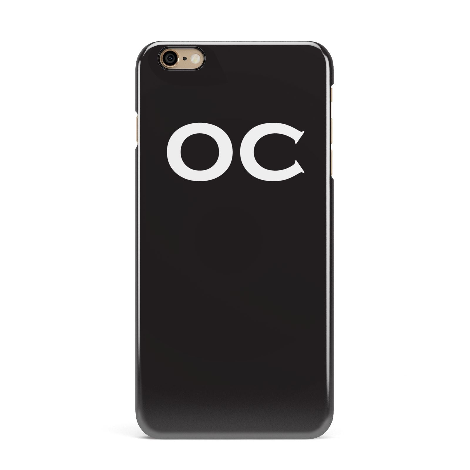 Personalised Black with Initials iPhone 6 Plus 3D Snap Case on Gold Phone