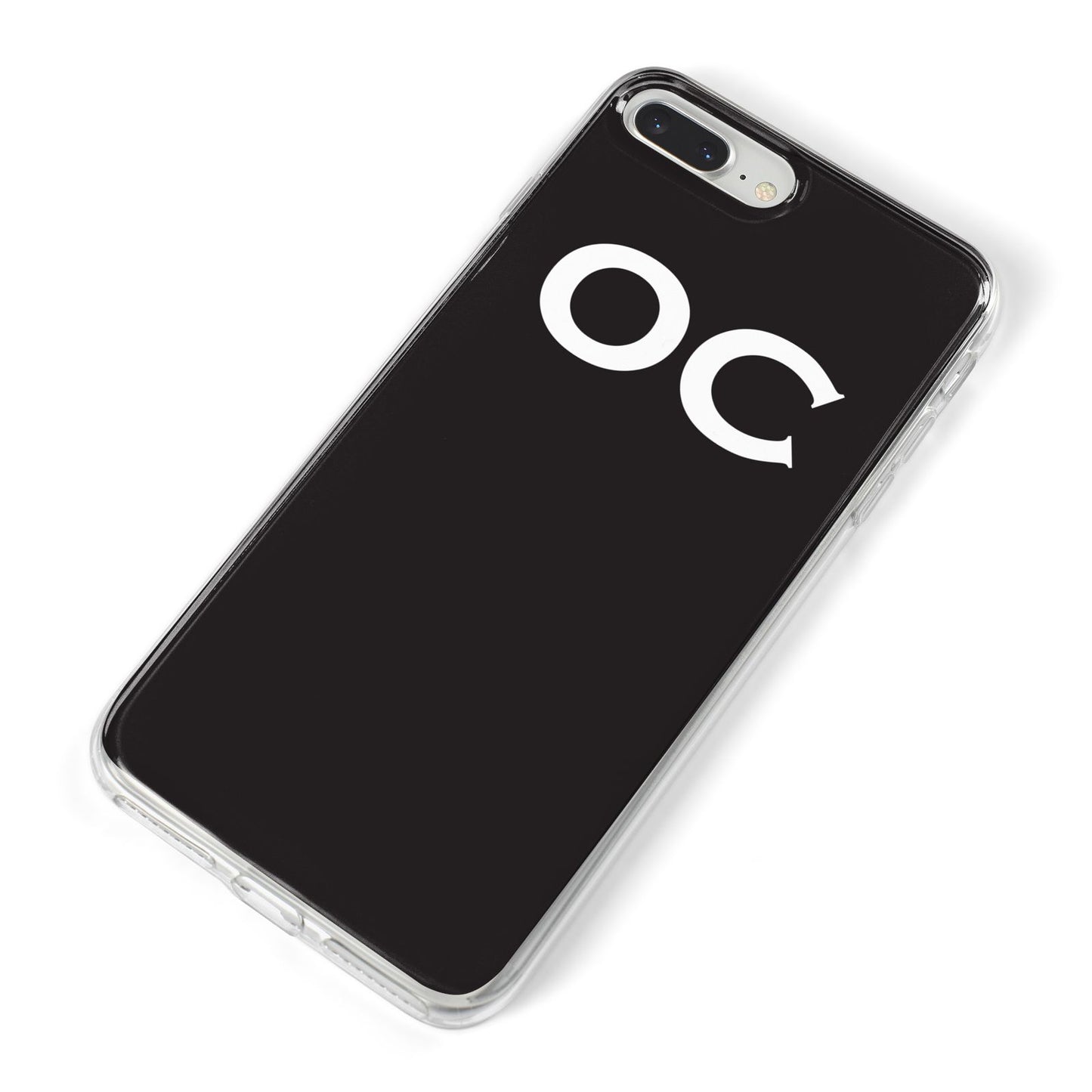 Personalised Black with Initials iPhone 8 Plus Bumper Case on Silver iPhone Alternative Image