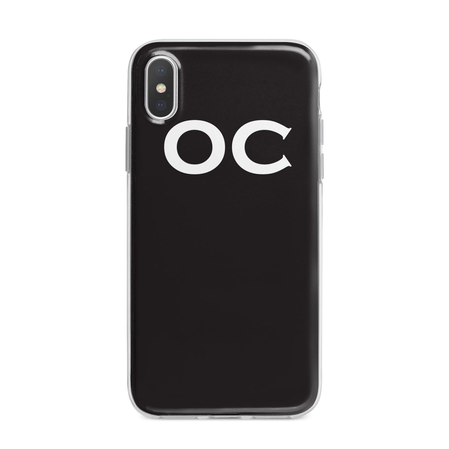 Personalised Black with Initials iPhone X Bumper Case on Silver iPhone Alternative Image 1