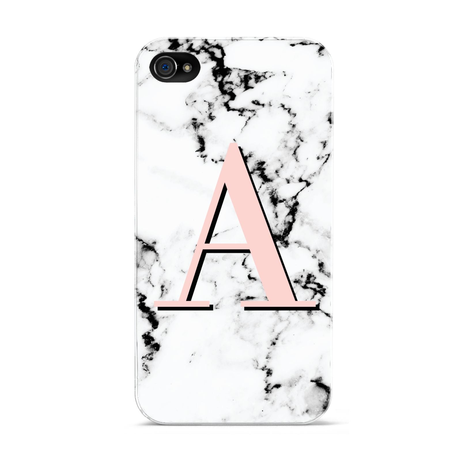 Personalised Block Coral Monogram Marble Apple iPhone 4s Case