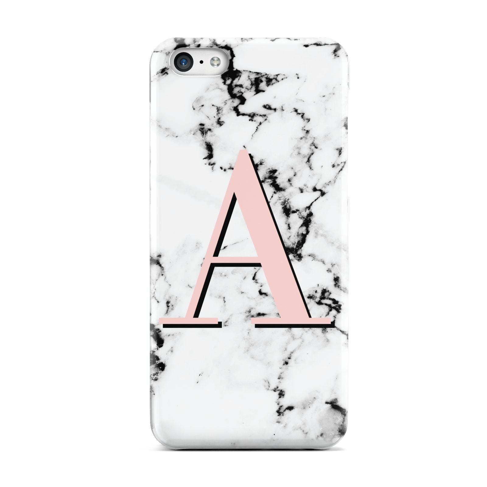 Personalised Block Coral Monogram Marble Apple iPhone 5c Case