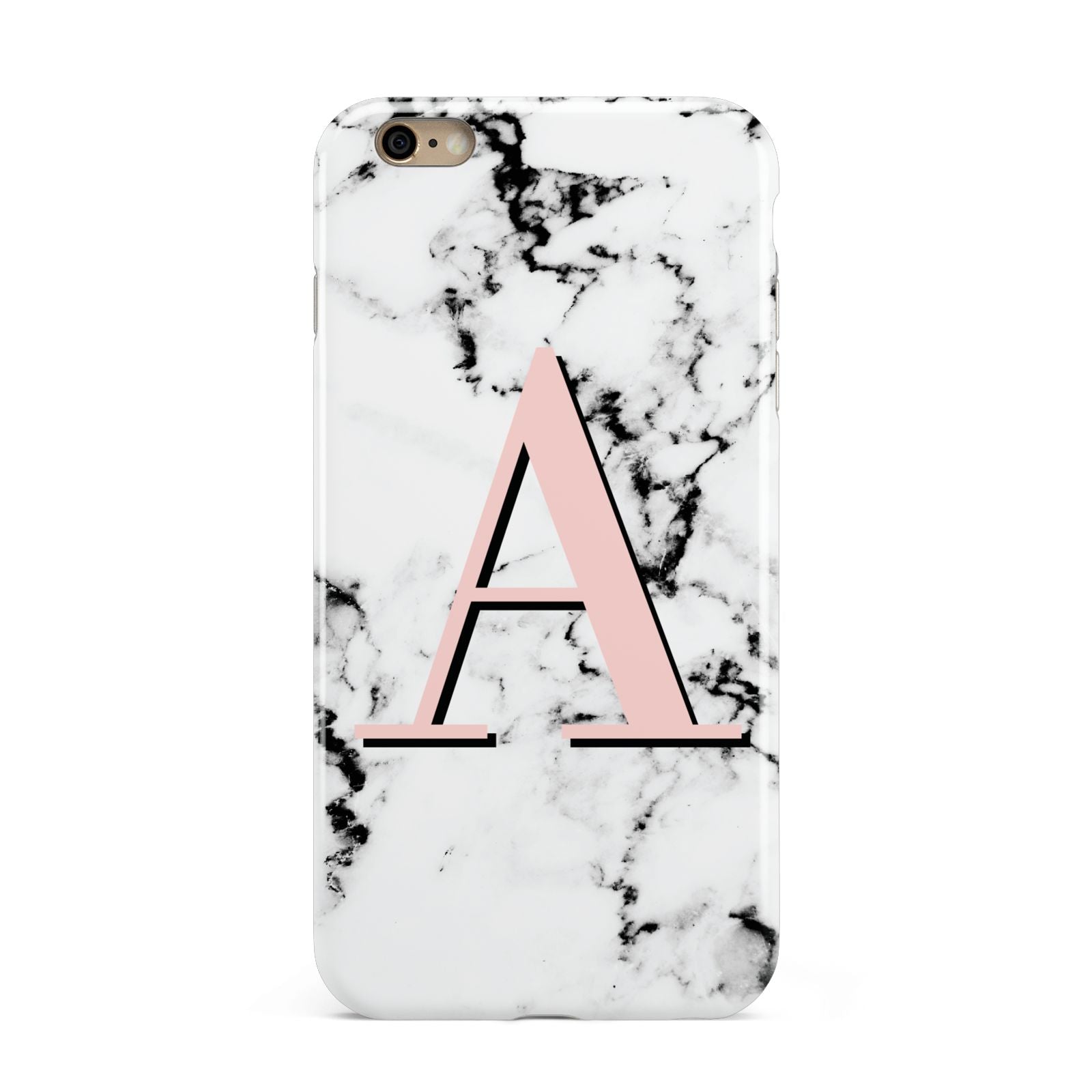 Personalised Block Coral Monogram Marble Apple iPhone 6 Plus 3D Tough Case