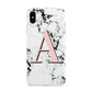 Personalised Block Coral Monogram Marble Apple iPhone Xs Max 3D Tough Case