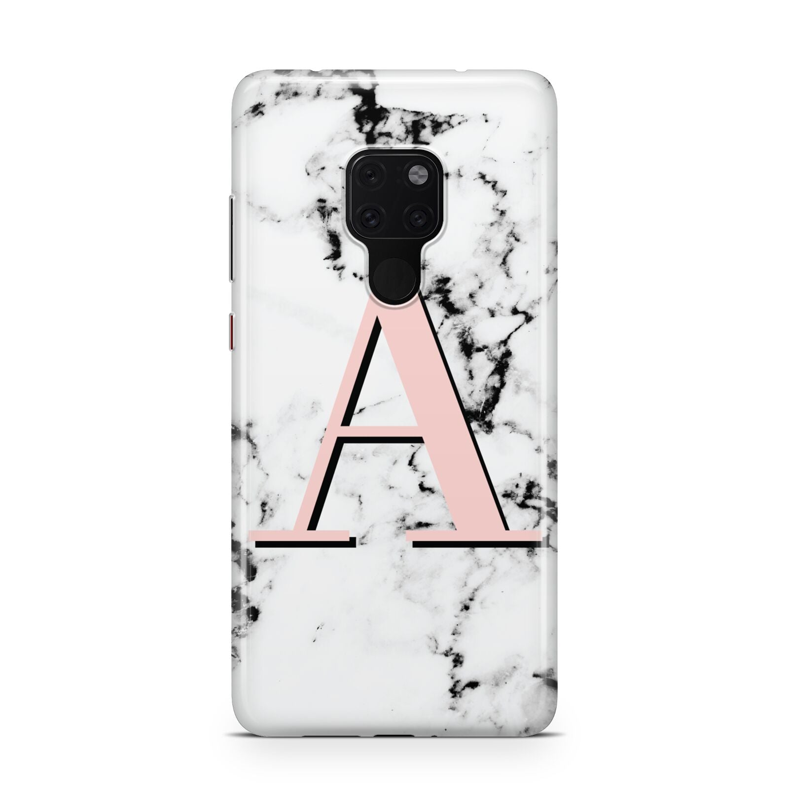Personalised Block Coral Monogram Marble Huawei Mate 20 Phone Case