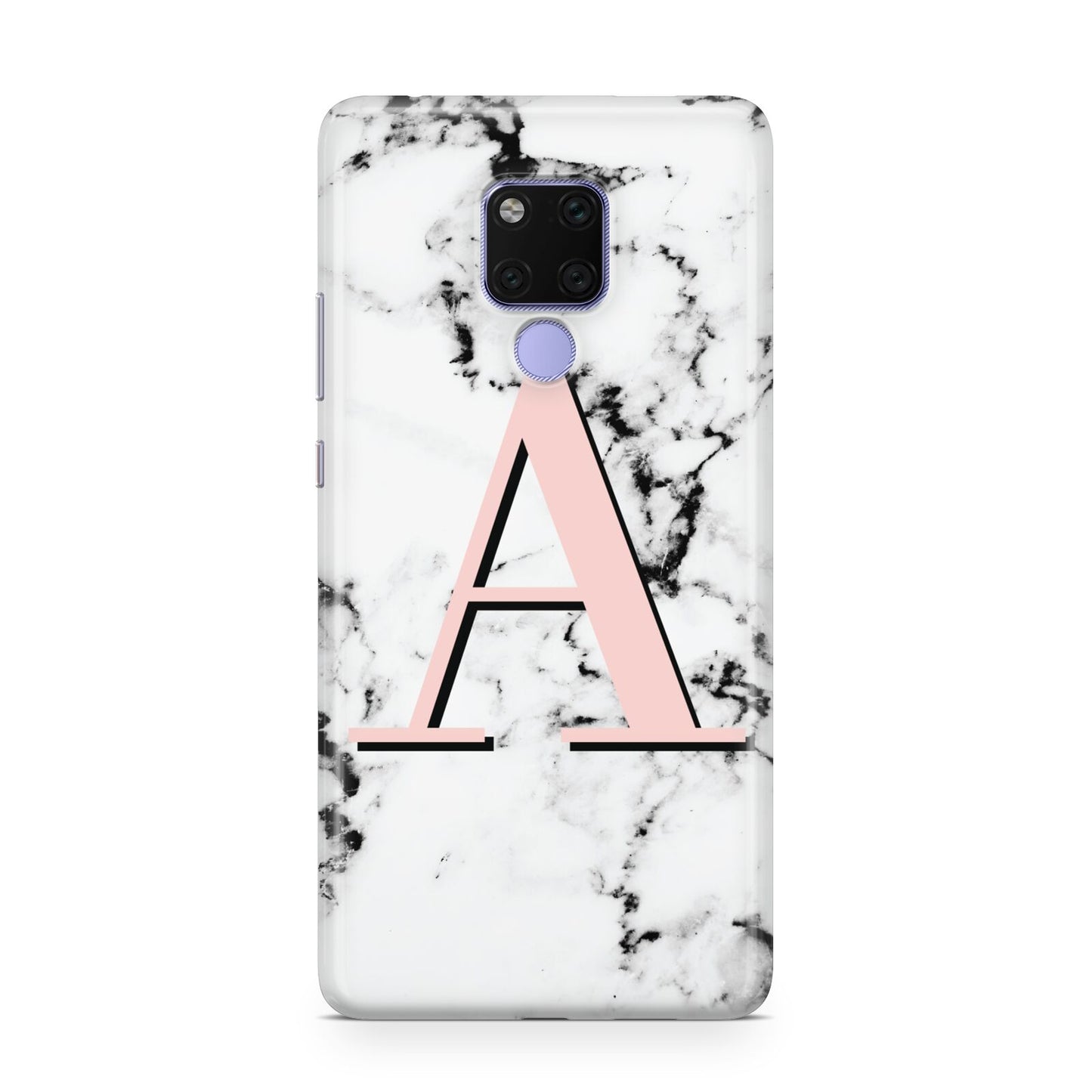 Personalised Block Coral Monogram Marble Huawei Mate 20X Phone Case