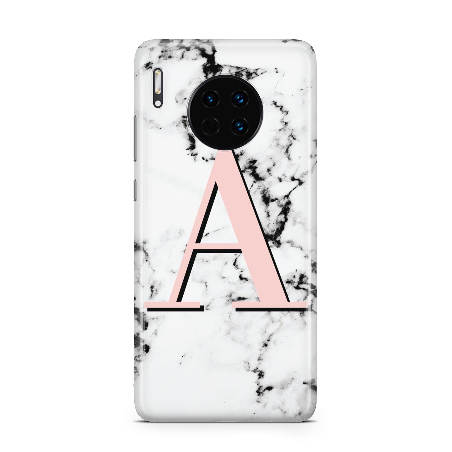Personalised Block Coral Monogram Marble Huawei Mate 30