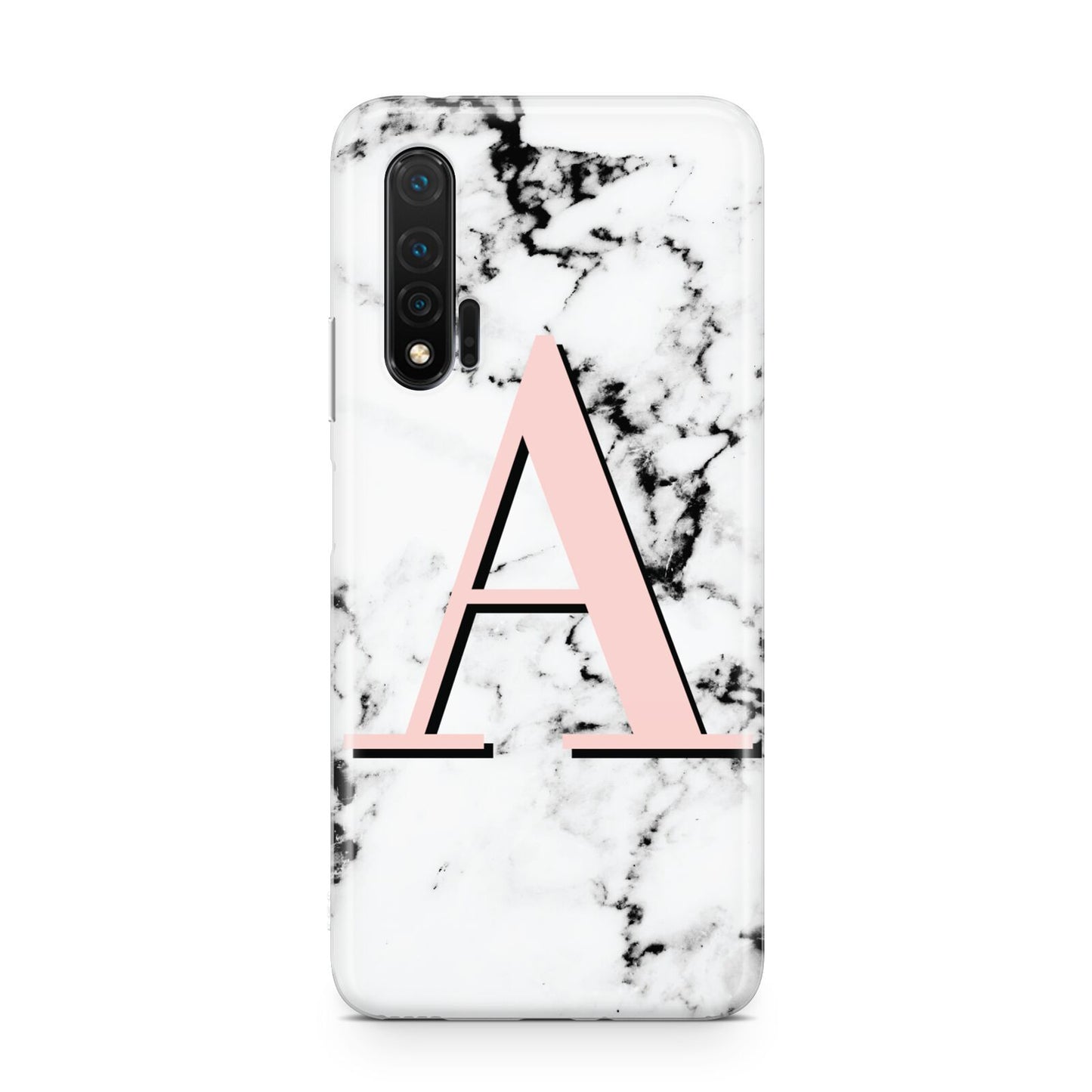 Personalised Block Coral Monogram Marble Huawei Nova 6 Phone Case