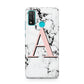 Personalised Block Coral Monogram Marble Huawei P Smart 2020