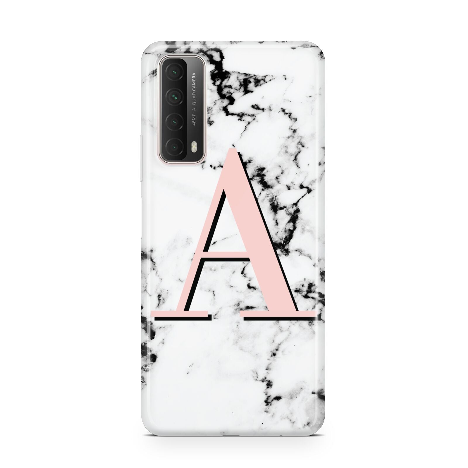 Personalised Block Coral Monogram Marble Huawei P Smart 2021