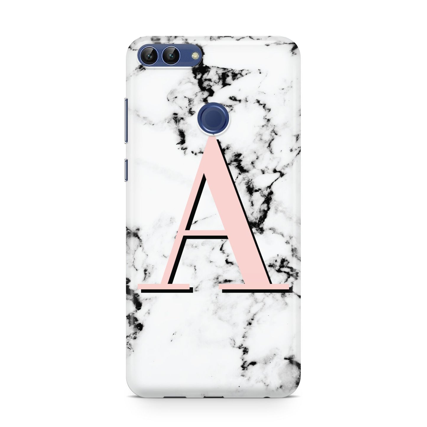Personalised Block Coral Monogram Marble Huawei P Smart Case