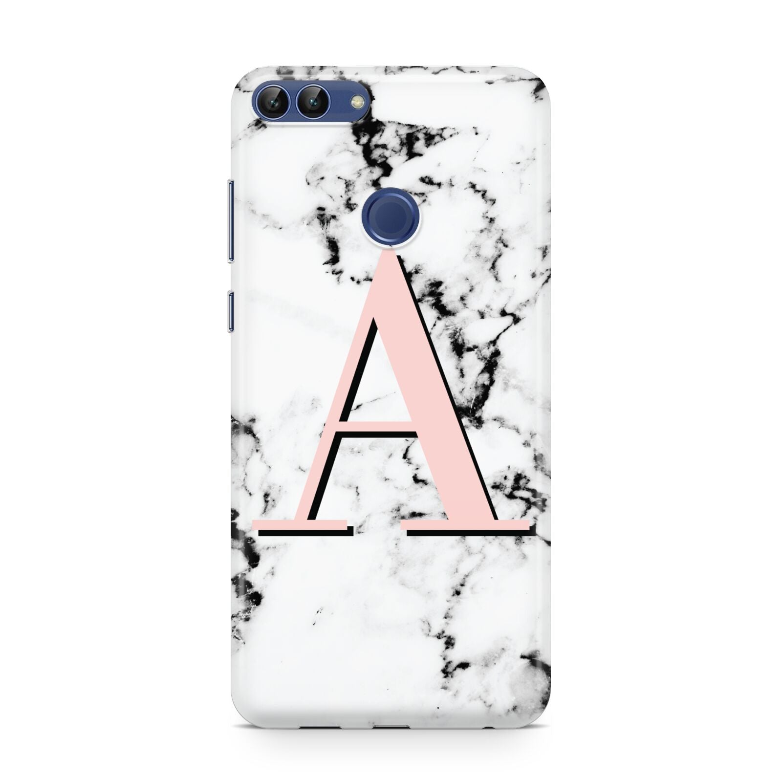 Personalised Block Coral Monogram Marble Huawei P Smart Case