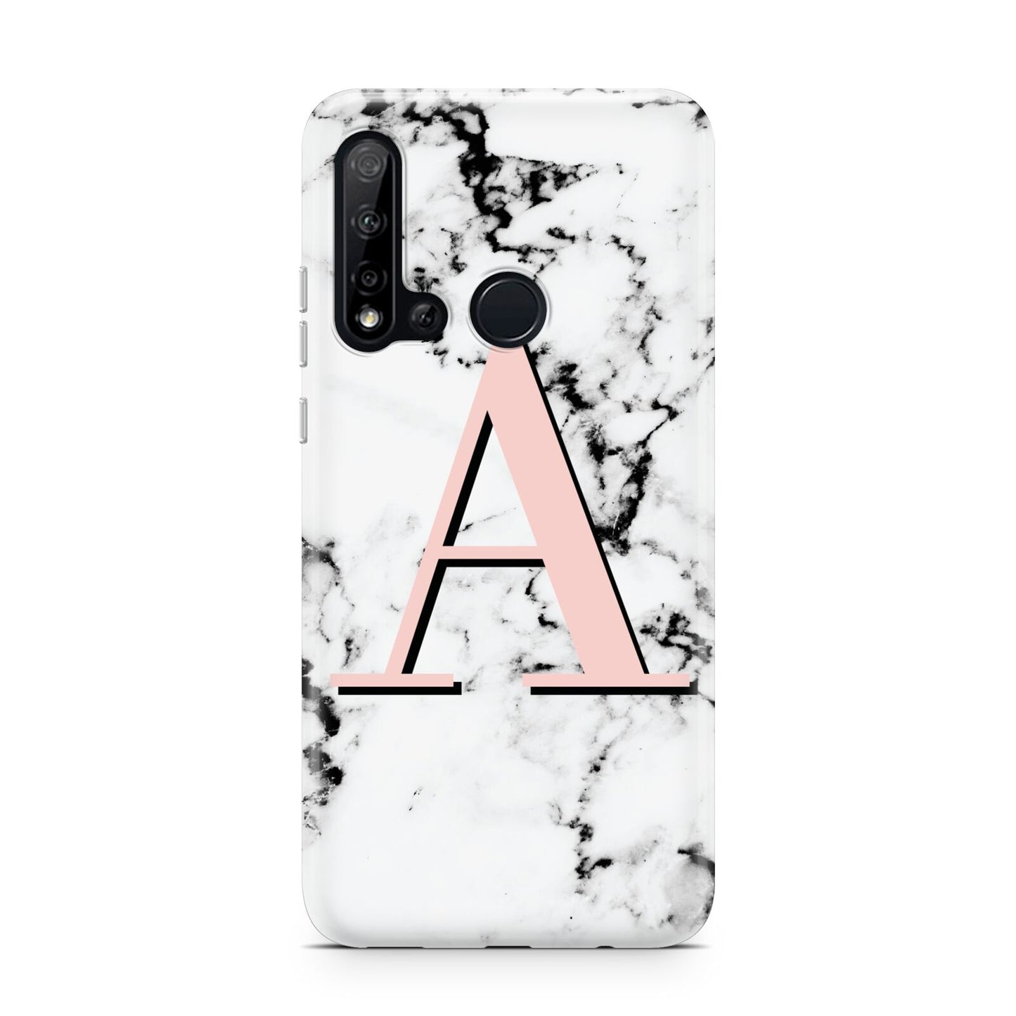 Personalised Block Coral Monogram Marble Huawei P20 Lite 5G Phone Case