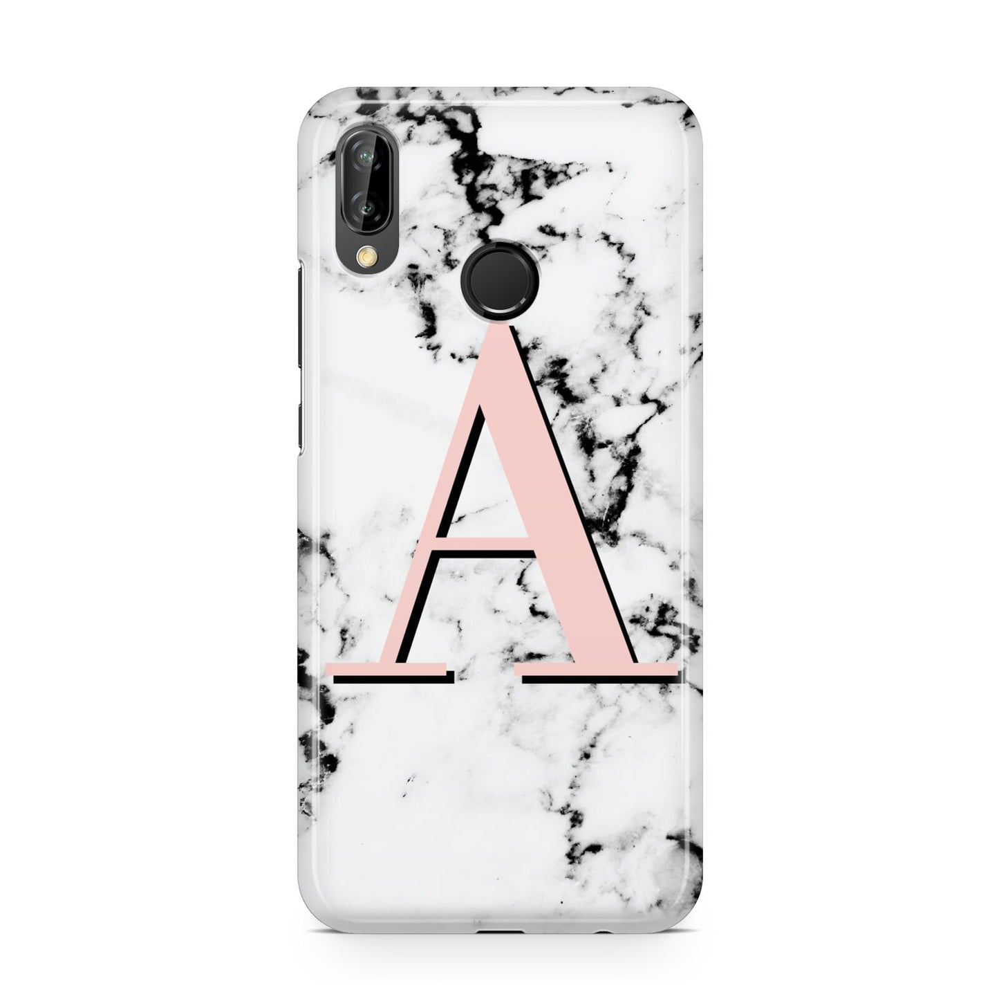 Personalised Block Coral Monogram Marble Huawei P20 Lite Phone Case