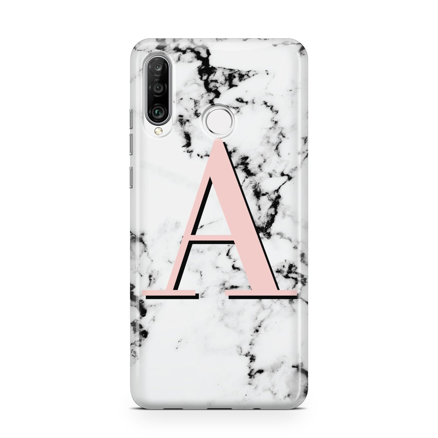 Personalised Block Coral Monogram Marble Huawei P30 Lite Phone Case
