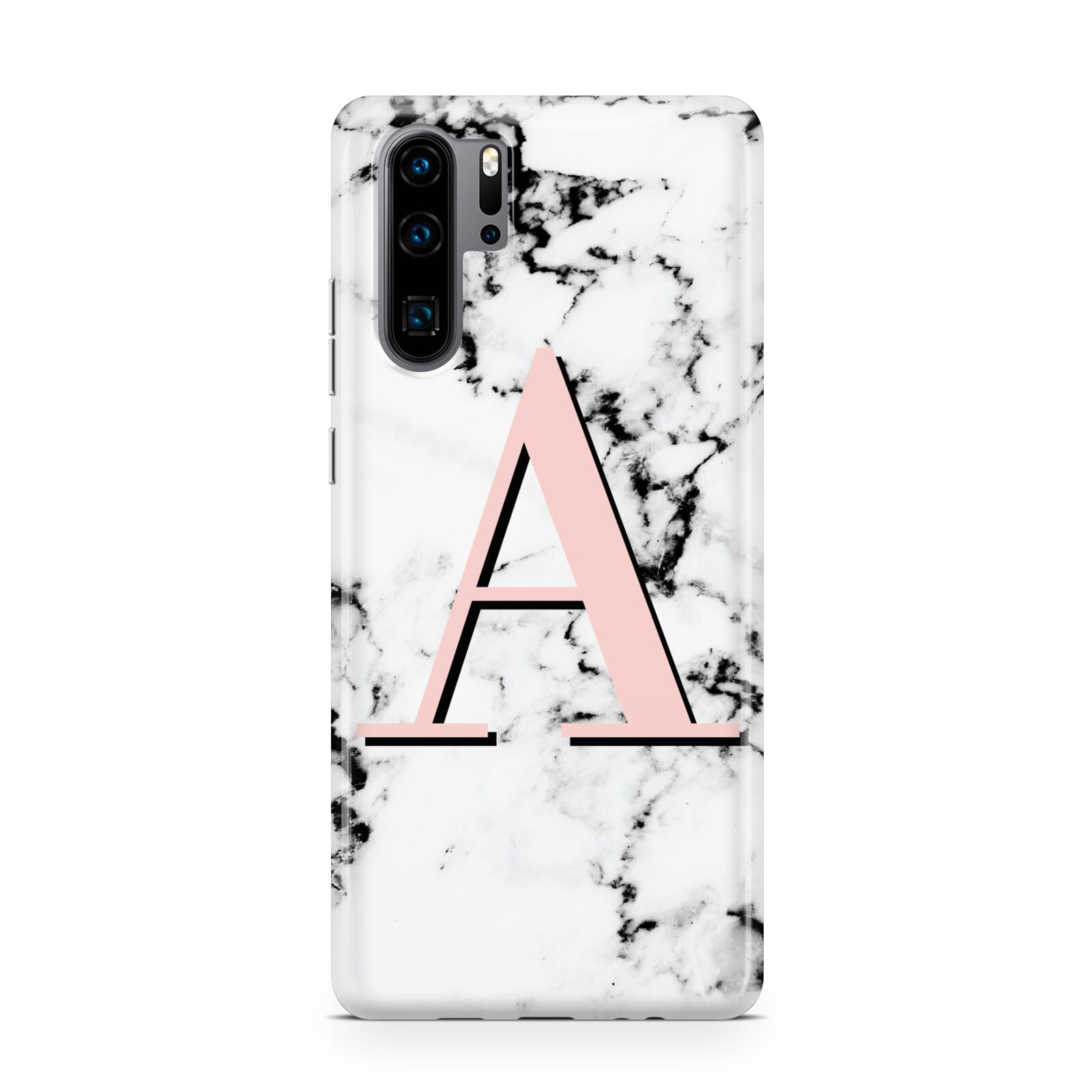 Personalised Block Coral Monogram Marble Huawei P30 Pro Phone Case