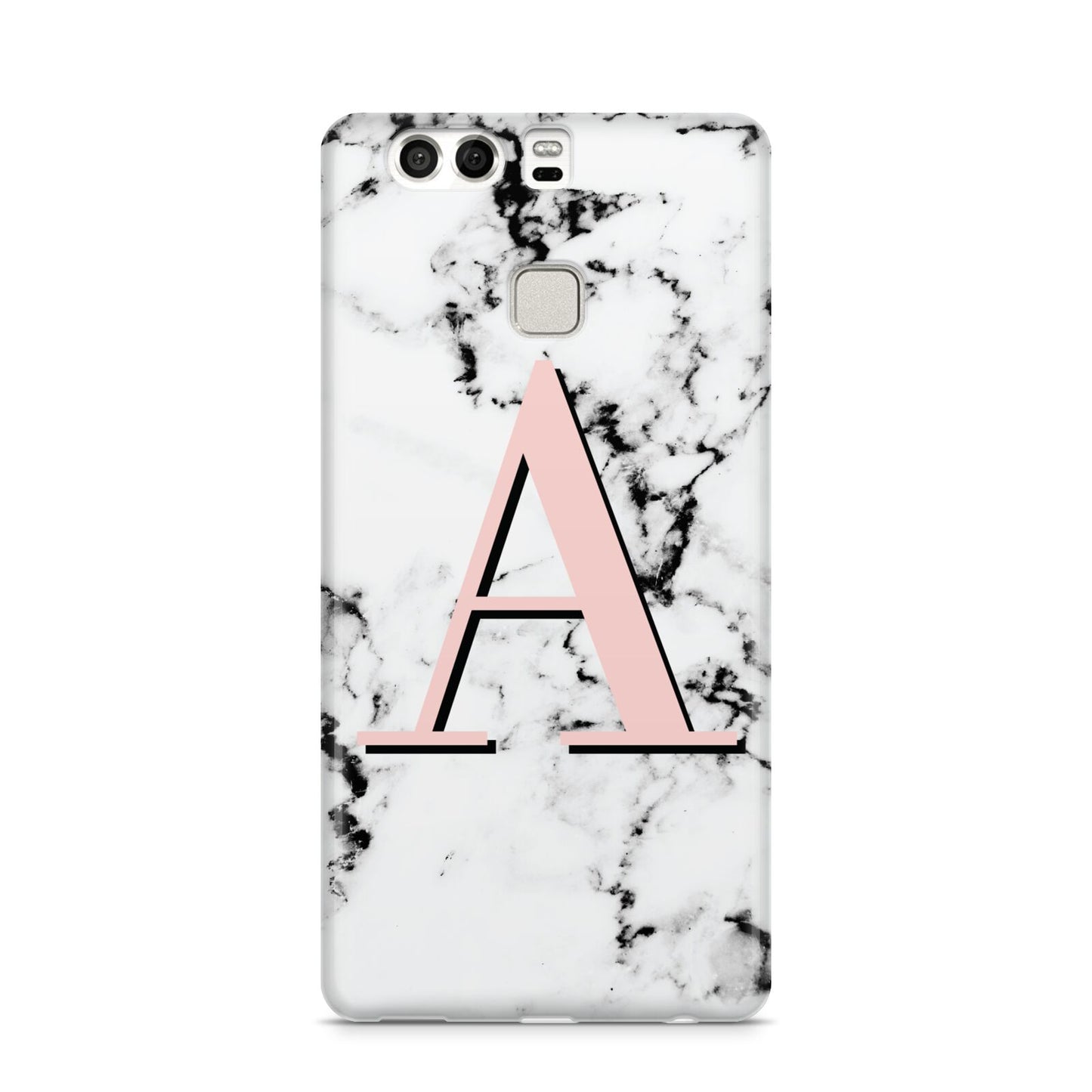 Personalised Block Coral Monogram Marble Huawei P9 Case