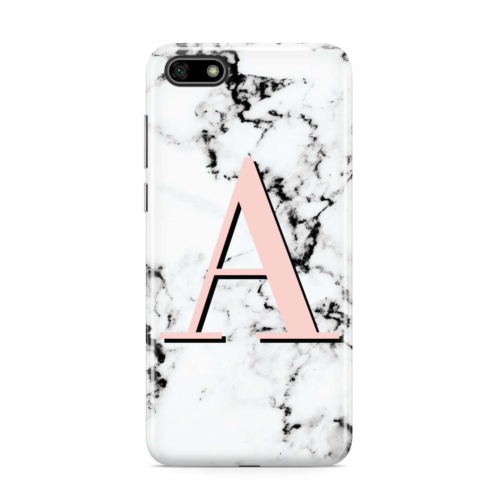 Personalised Block Coral Monogram Marble Huawei Y5 Prime 2018 Phone Case
