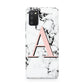 Personalised Block Coral Monogram Marble Samsung A02s Case
