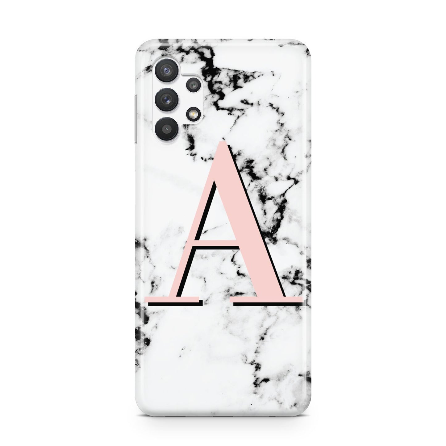Personalised Block Coral Monogram Marble Samsung A32 5G Case