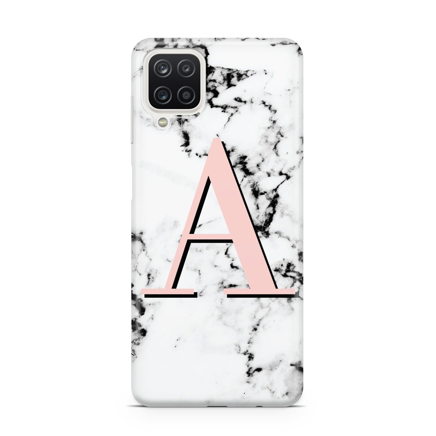 Personalised Block Coral Monogram Marble Samsung M12 Case