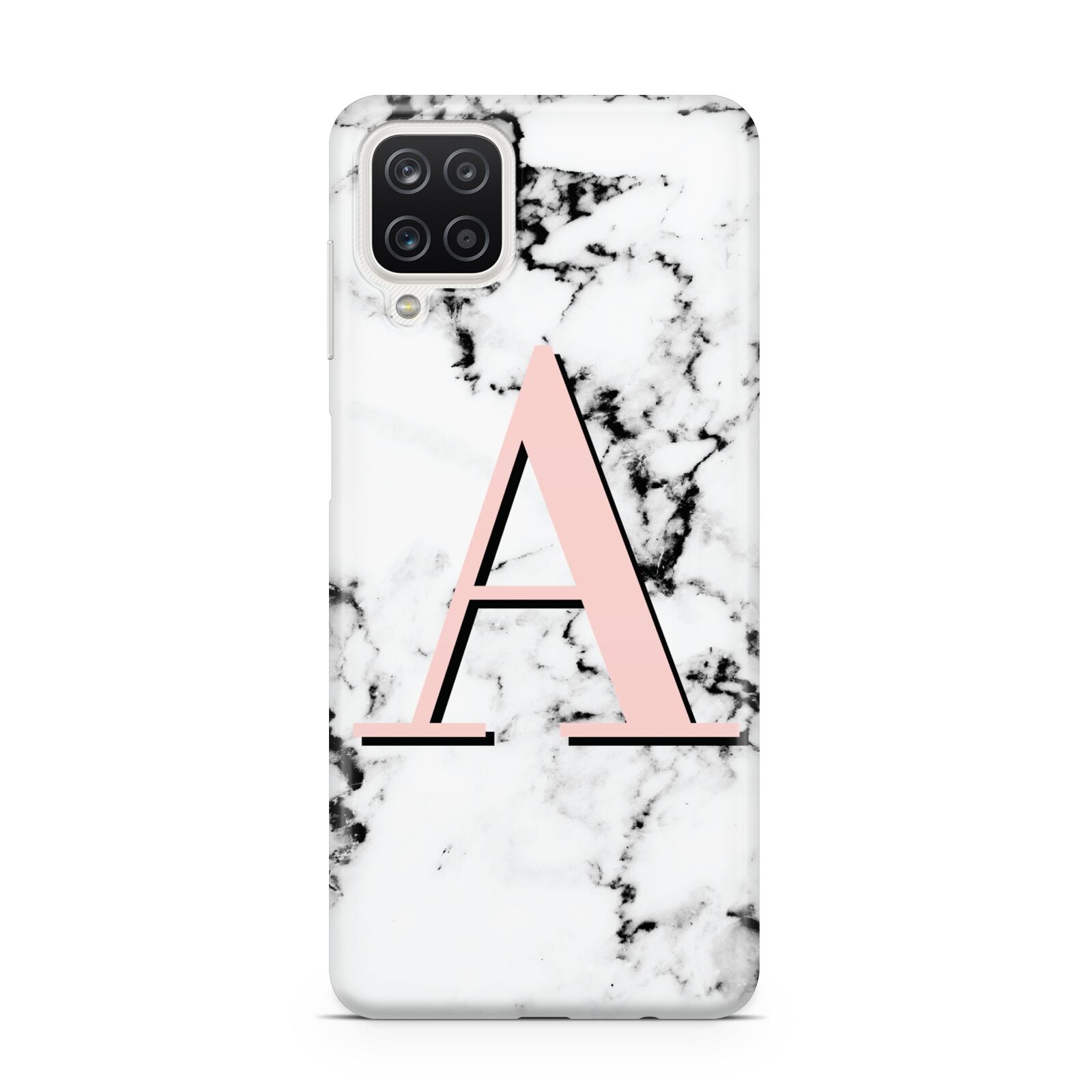 Personalised Block Coral Monogram Marble Samsung M12 Case