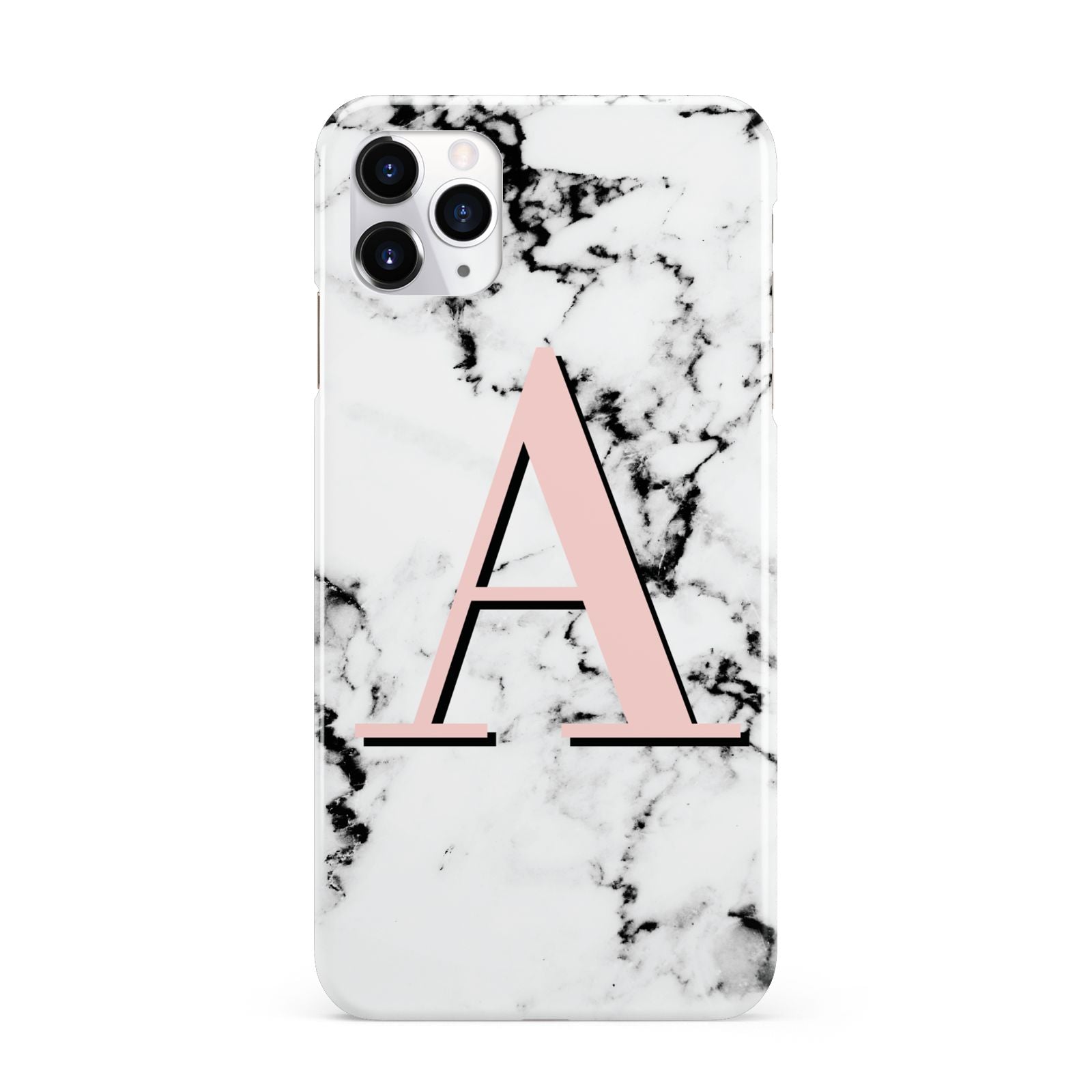 Personalised Block Coral Monogram Marble iPhone 11 Pro Max 3D Snap Case