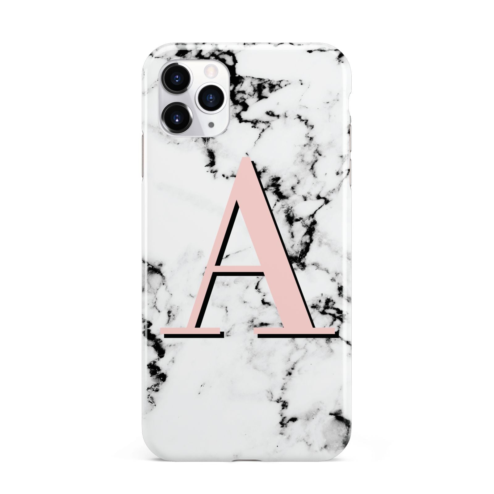 Personalised Block Coral Monogram Marble iPhone 11 Pro Max 3D Tough Case