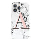 Personalised Block Coral Monogram Marble iPhone 13 Pro Full Wrap 3D Snap Case