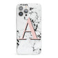 Personalised Block Coral Monogram Marble iPhone 13 Pro Max Clear Bumper Case