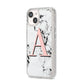 Personalised Block Coral Monogram Marble iPhone 14 Glitter Tough Case Starlight Angled Image