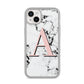 Personalised Block Coral Monogram Marble iPhone 14 Plus Clear Tough Case Starlight
