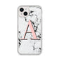 Personalised Block Coral Monogram Marble iPhone 14 Plus Glitter Tough Case Starlight