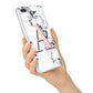 Personalised Block Coral Monogram Marble iPhone 7 Plus Bumper Case on Silver iPhone Alternative Image