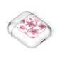Personalised Blossom Pattern Pink AirPods Case Laid Flat