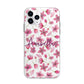 Personalised Blossom Pattern Pink Apple iPhone 11 Pro Max in Silver with Bumper Case
