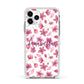 Personalised Blossom Pattern Pink Apple iPhone 11 Pro in Silver with White Impact Case