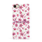 Personalised Blossom Pattern Pink Apple iPhone 7 8 3D Snap Case