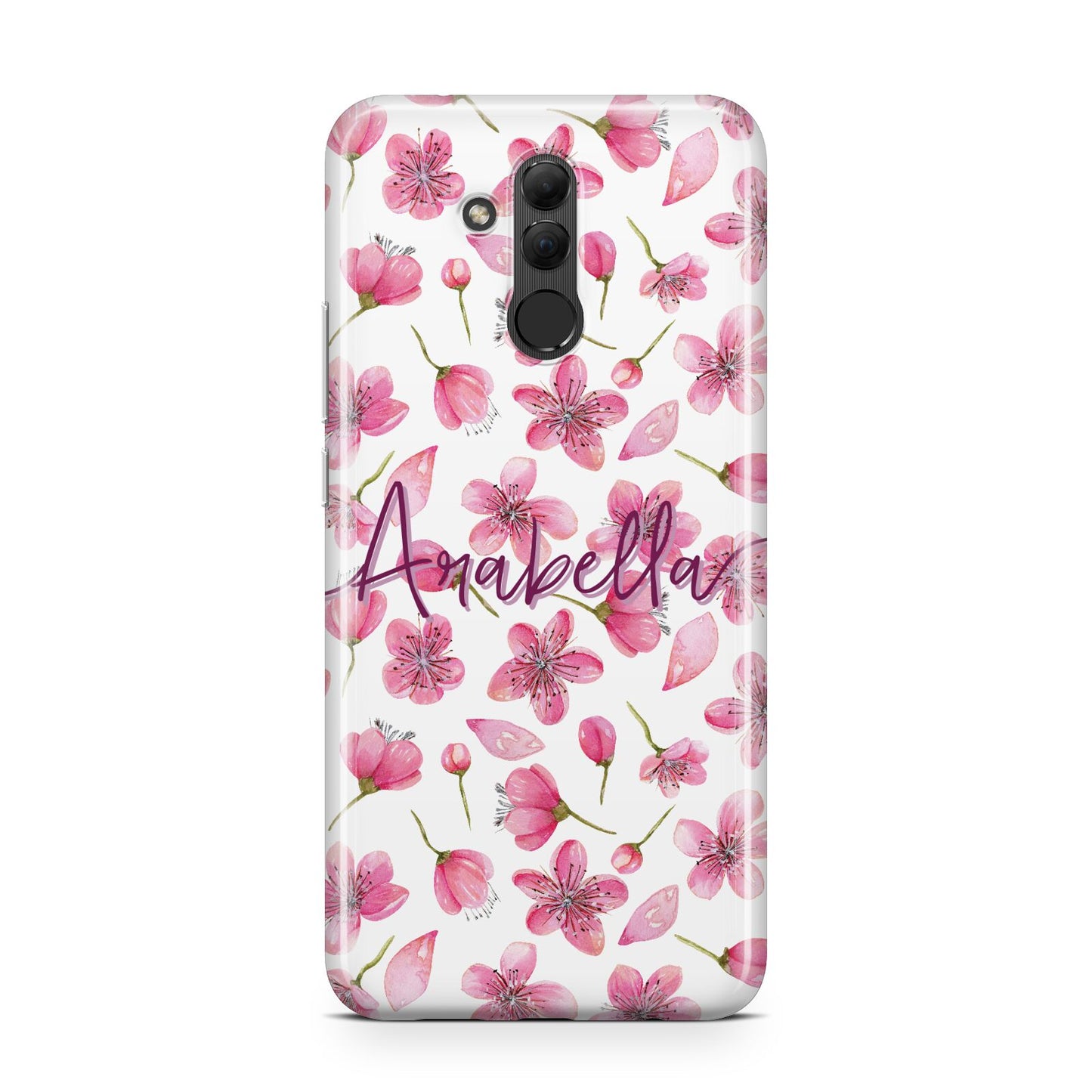 Personalised Blossom Pattern Pink Huawei Mate 20 Lite