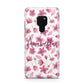 Personalised Blossom Pattern Pink Huawei Mate 20 Phone Case