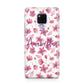 Personalised Blossom Pattern Pink Huawei Mate 20X Phone Case