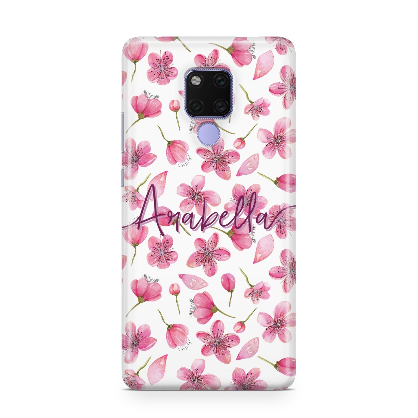 Personalised Blossom Pattern Pink Huawei Mate 20X Phone Case
