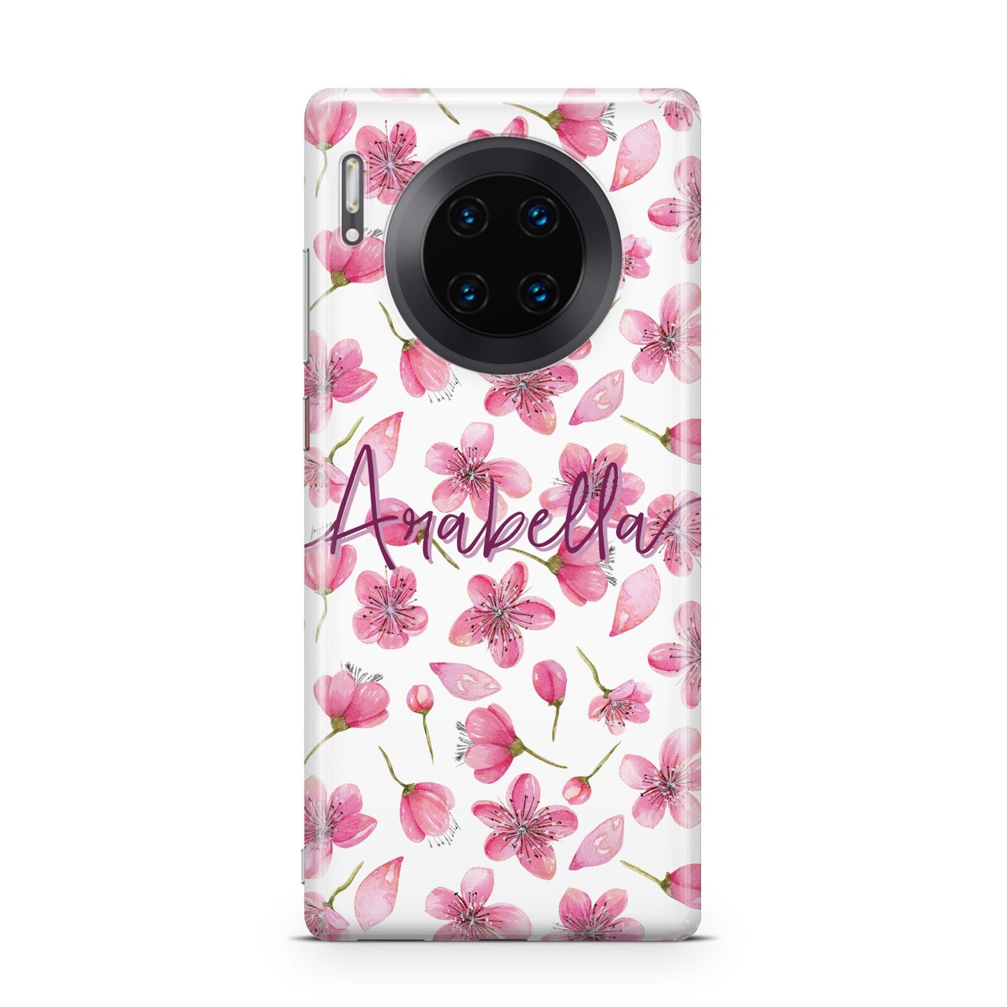 Personalised Blossom Pattern Pink Huawei Mate 30 Pro Phone Case