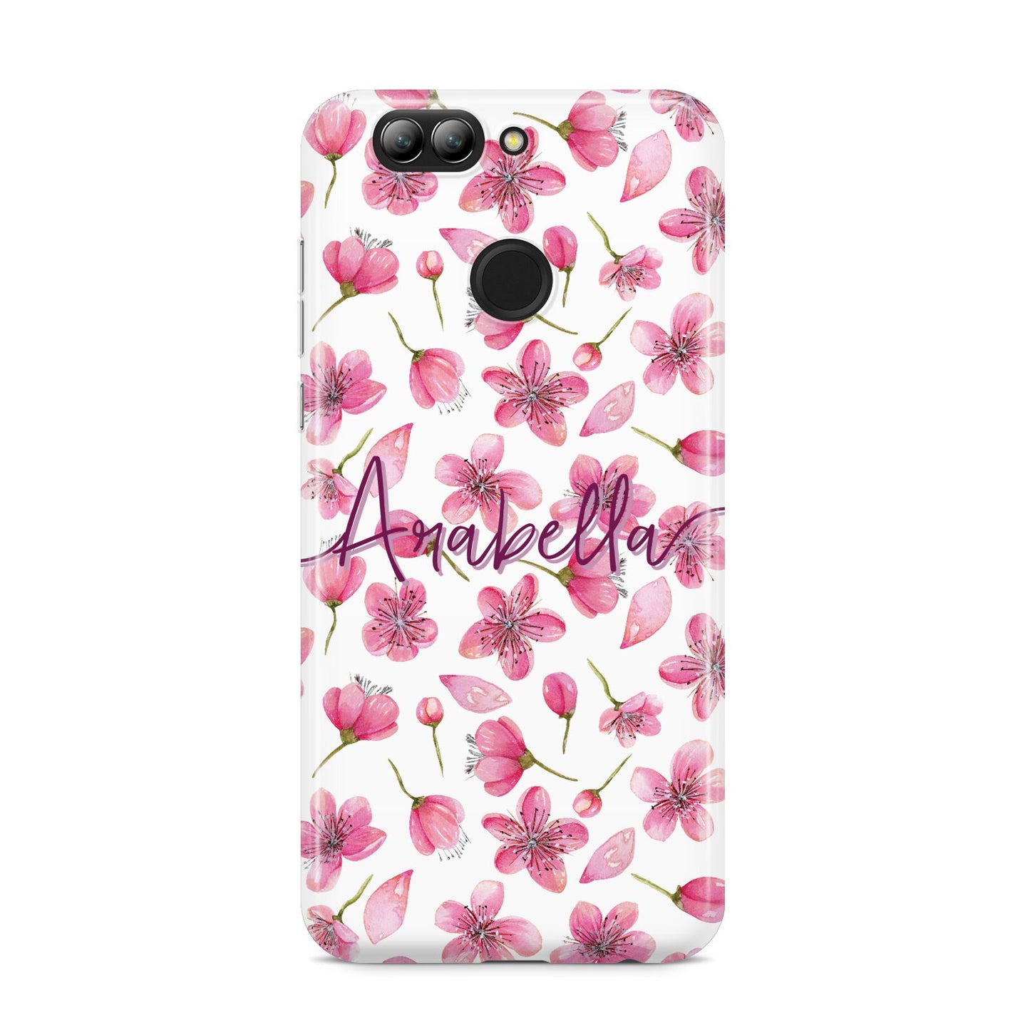 Personalised Blossom Pattern Pink Huawei Nova 2s Phone Case