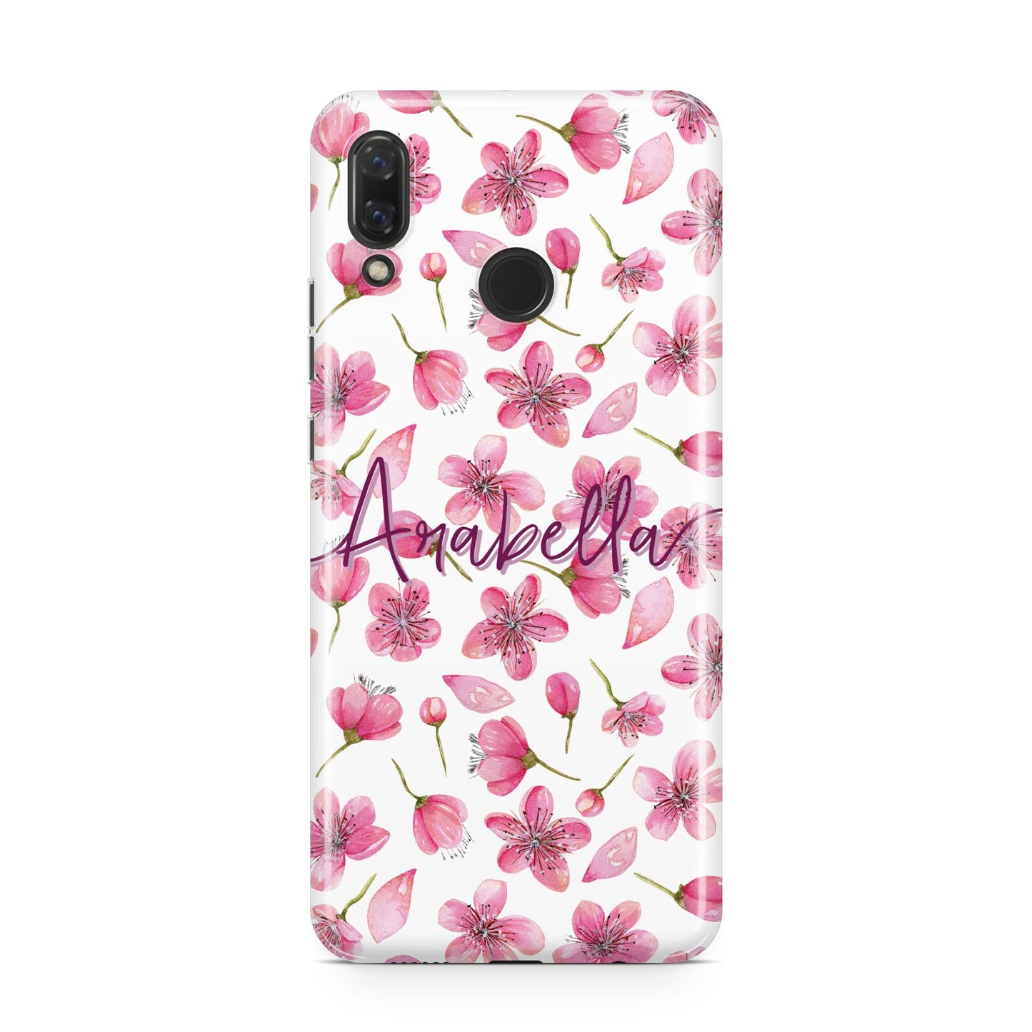 Personalised Blossom Pattern Pink Huawei Nova 3 Phone Case
